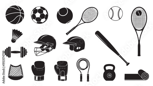 Set of 20 sports icons vector