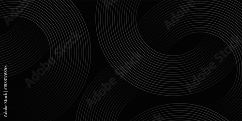 Dark Abstract Circular Line Pattern Background with Modern Minimal Design