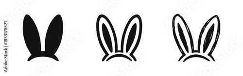 Bunny Rabbit Ears Vector Icon Set for Easter Holiday Design Elements