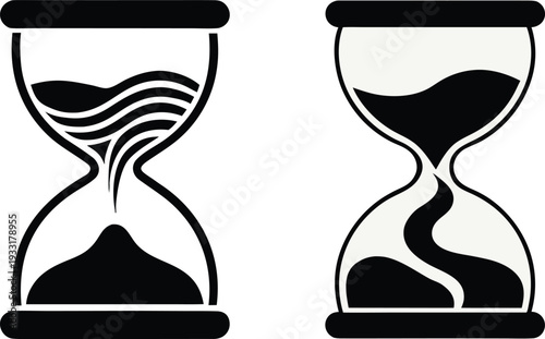 Hourglass Time Icon Minimal Line Vector