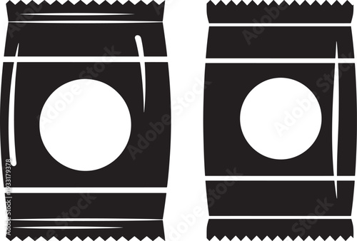 Two snack bar wrapper icons silhouette black and white