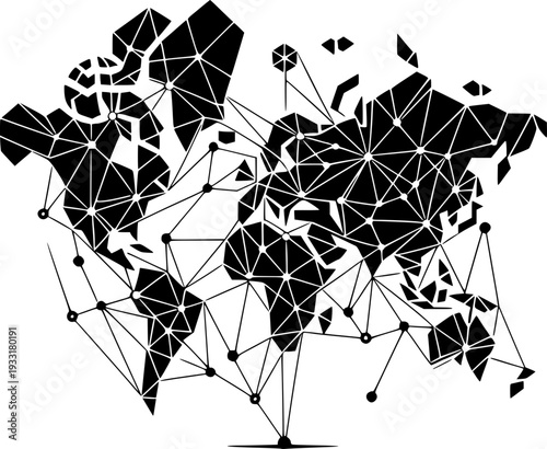 World Connection: A contemporary representation of global networking and interconnectedness, showcasing the intricate web of relationships that define our world. 
