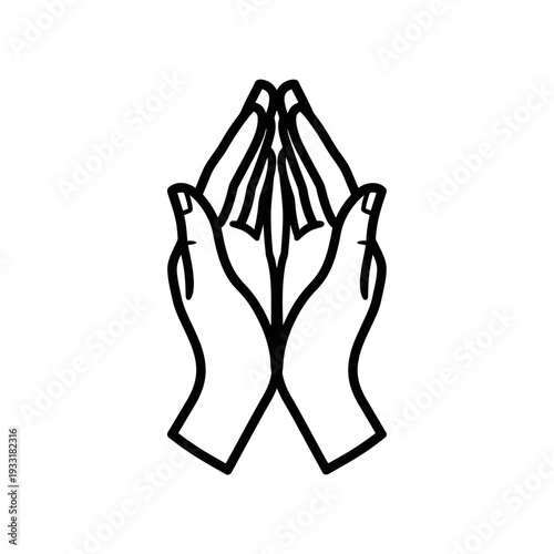 Two Hands Praying Gesture Symbolizing Faith, Unity, and Sacred Contemplation.