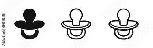 Baby Soother Icon Collection: Solid, Outline, and Hand-Drawn Stylings for Baby Care Items