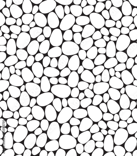Abstract seamless pattern with gray stone hexagons creates a natural textured rock surface design for a modern material wallpaper or tile floor construction backdrop
