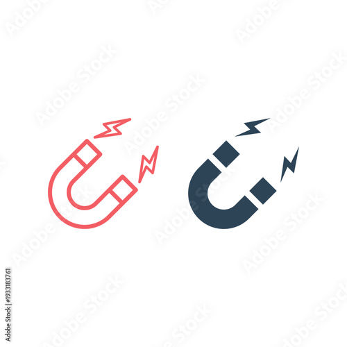 Magnet icons set vector trendy design template.
