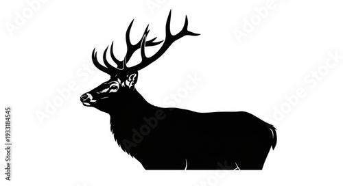 Silhouette of a large stag.