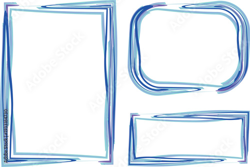 blue freehand scribble outline frames text box banners