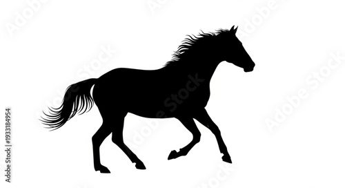 Running Horse Silhouette Illustration.