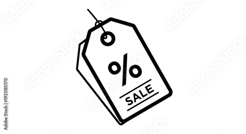 Sale Tag with Percentage Symbol.
