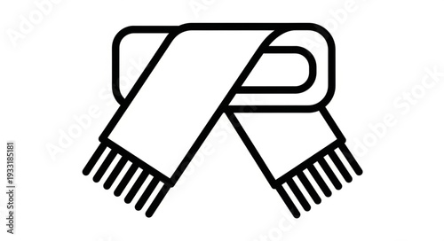 Scarf Wrapped Around Neck Illustration.