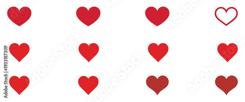 Human Care, Volunteer and Red Heart Symbols Collection. Vector illustration eps 10