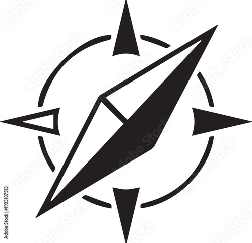minimalist compass icon silhouette