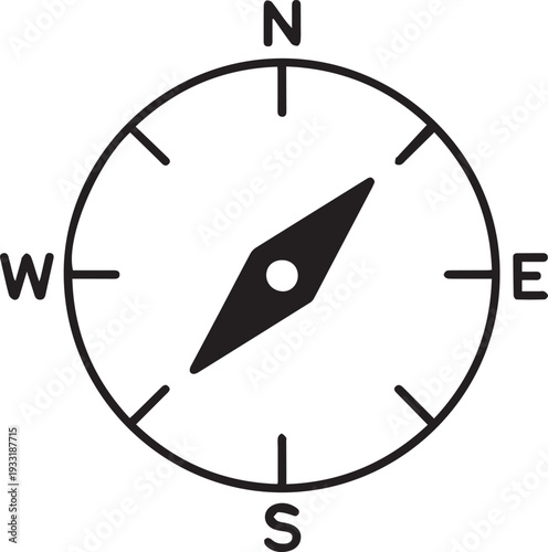 minimalist compass icon 
