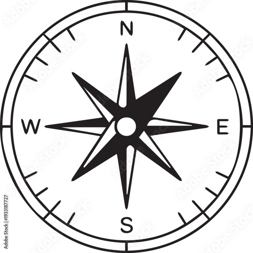 minimalist navigation compass icon 