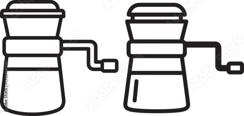 Manual coffee grinder silhouette machine outline