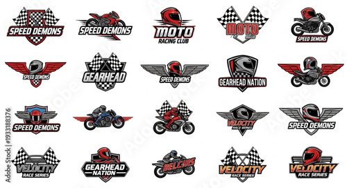 Motorcycle Racing Logos and Emblems Collection for Speed Enthusiasts.