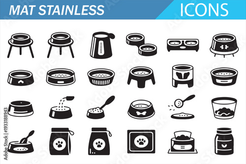 Modern Stainless Kitchen Equipment Outline Icons – Minimal Culinary Vector Set