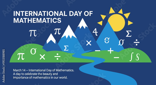 International Day of Mathematics celebration with mathematical symbols