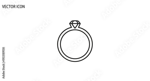 Simple Black and White Engagement Ring.