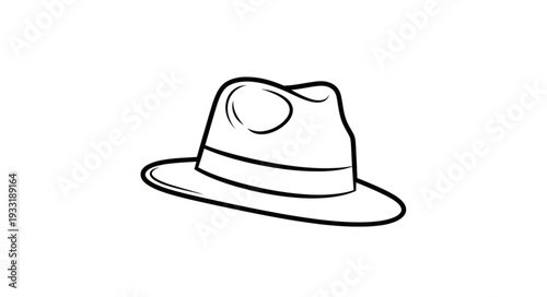 Simple Black and White Fedora Hat.