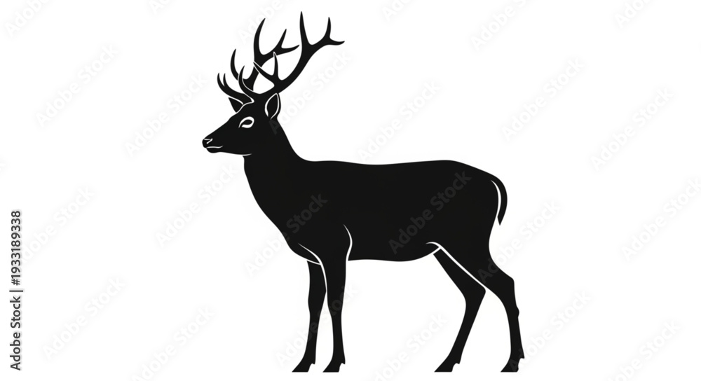 Obraz premium Silhouette of Deer with Antlers.
