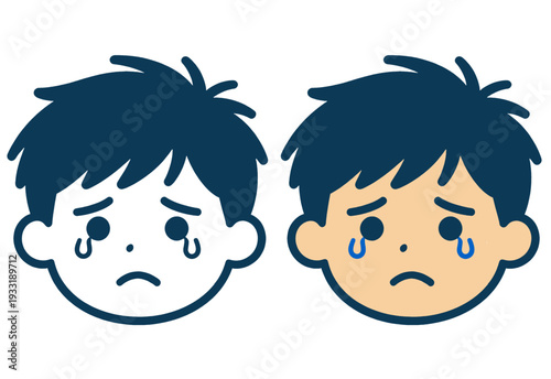 Sad Boy Emoji Vector Illustration
