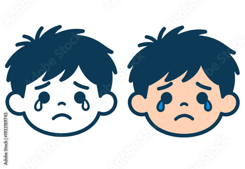 Sad Boy Emoji Vector Illustration
