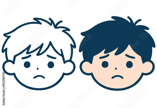 Sad Boy Emoji Vector Illustration