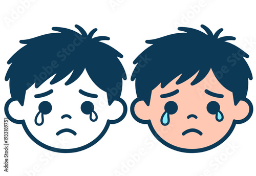 Sad Boy Emoji Vector Illustration