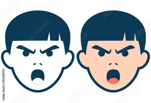 Angry Boy Emoji Vector Illustration