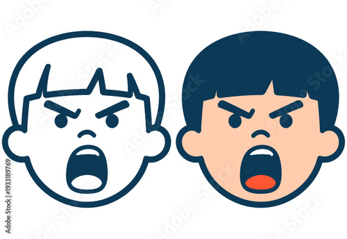 Angry Boy Emoji Vector Illustration