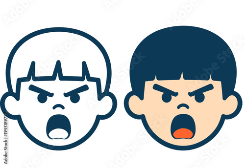 Angry Boy Emoji Vector Illustration