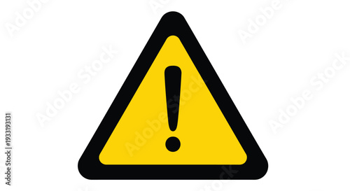 Yellow triangular warning sign with a black exclamation point in the center