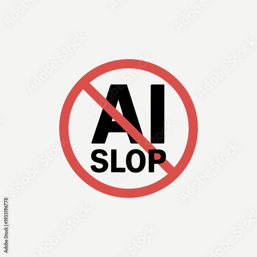 No ai slop sign symbol