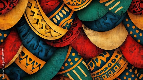Colorful Patterns Create a Vibrant Display on a Wall in an Urban Art Setting