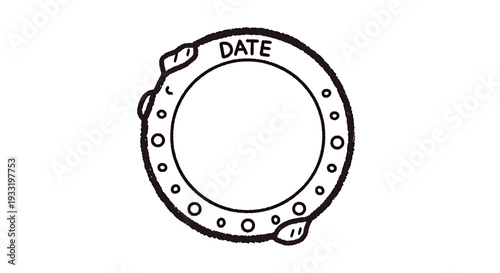 Circular metal bezel rings around edge with holes and screws industrial component. Vector Icon. EPS Editable