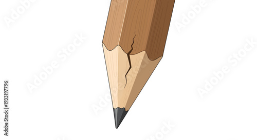 Close Up Pencil Point and Graphite Detail. Vector Icon. EPS Editable