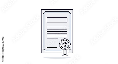 Elegant Certificate of Achievement and Recognition for Excellence. Vector Icon. EPS Editable