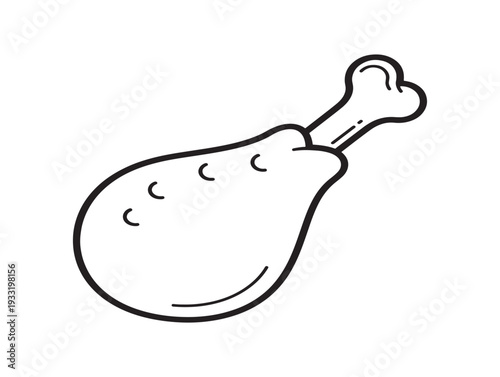 A simple line drawing of a chicken leg