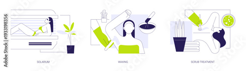 Wellness and beauty salon isolated cartoon vector illustrations se