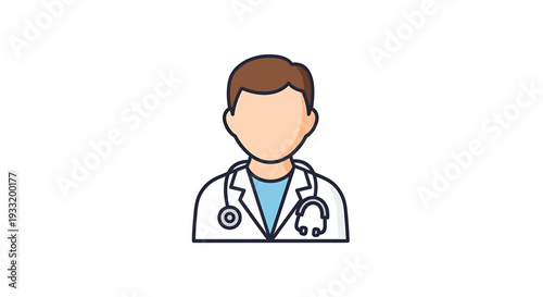 Professional Doctor Avatar Illustration for Healthcare. Vector Icon. EPS Editable