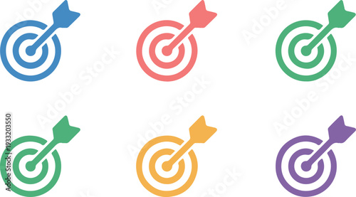 set of colorful target arrow icon