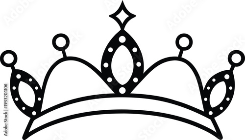 Princess Crowns Vector Illustration