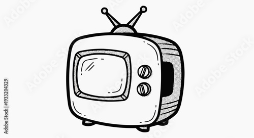 A minimalist vector illustration of a vintage television set with antennae