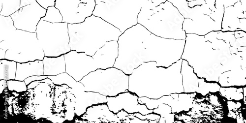 Weathered wall surface with spreading cracks, abstract monochrome texture, rough cement detail, minimalist grunge wallpaper concept.