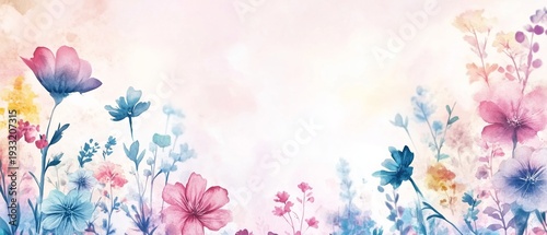 Colorful Flowers Stand in a Field Under Soft Light During a Bright Daytime Sc...