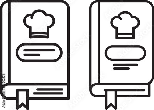 Cookbook silhouette icon set