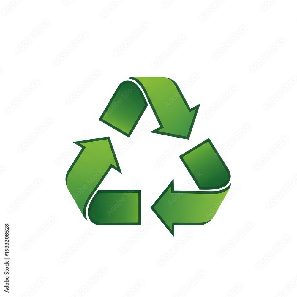 Obraz premium Green recycling symbol isolated on white background for eco friendly concepts