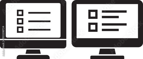 Computer screen with checkboxes for task list management